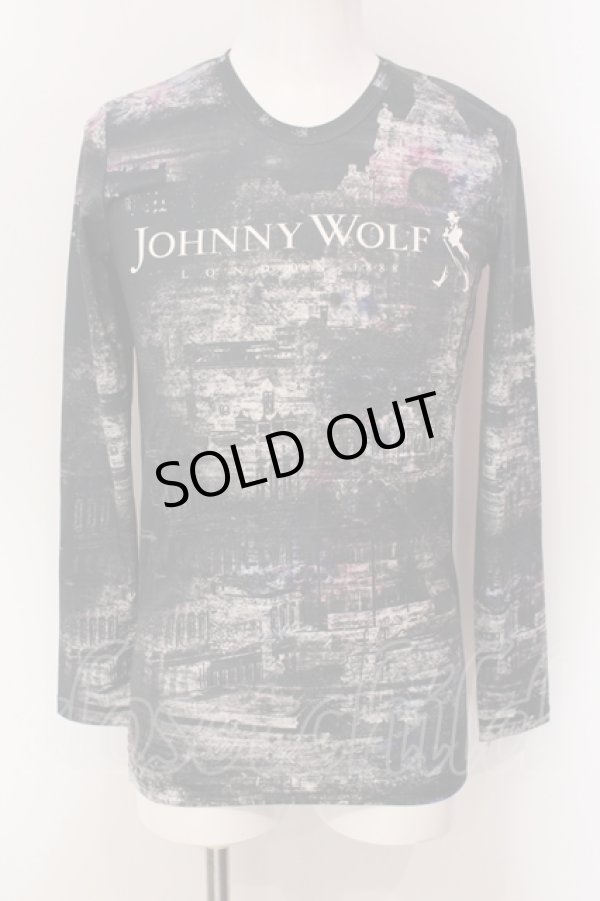画像1: JOHNNY WOLF / 転写プリントUネックカットソー 1 ブラック O-25-05-22-026-JO-to-YM-OS (1)