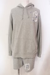 画像: NO ID. / ペインティングスウェットセットアップ ONE グレー O-25-05-25-001-NO-to-YM-ZT359