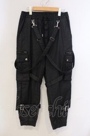 画像: CIVARIZE / サスペンダー付きコーティングカーゴパンツ 44 ブラック O-25-05-25-035-CI-pa-YM-OS