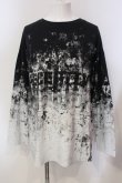 画像1: CIVARIZE / ピグメントグラデーションBIGカットソー F ブラックｘホワイト O-25-05-25-019-CI-to-YM-OS (1)