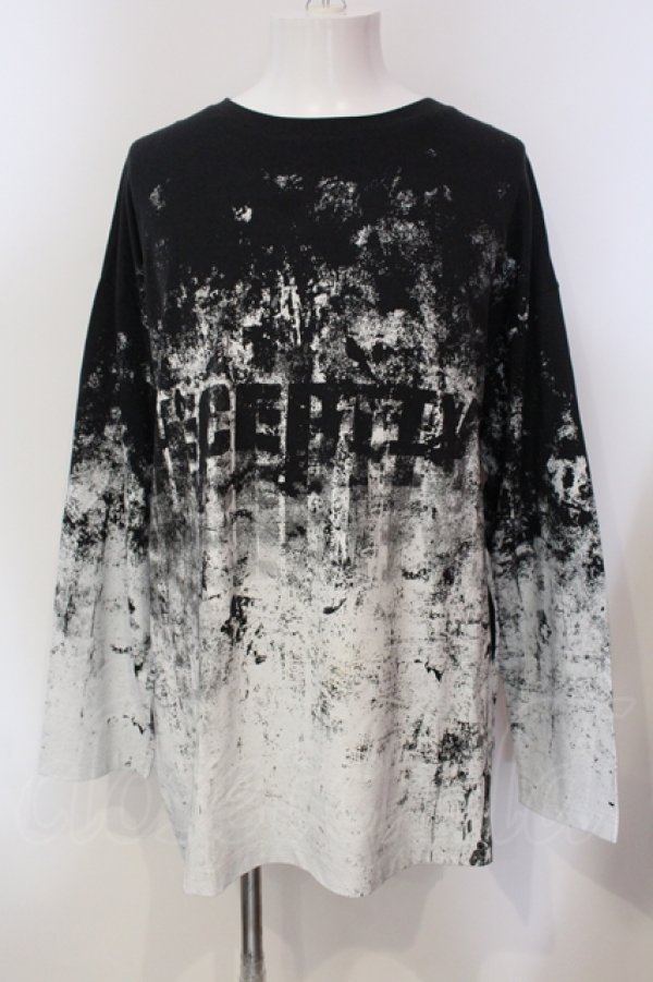 画像1: CIVARIZE / ピグメントグラデーションBIGカットソー F ブラックｘホワイト O-25-05-25-019-CI-to-YM-OS (1)