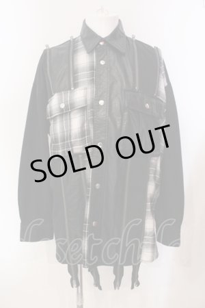 画像: CIVARIZE / 切り替えドッキングデニムシャツジャケット F ブラック O-25-05-25-022-CI-sh-YM-OS