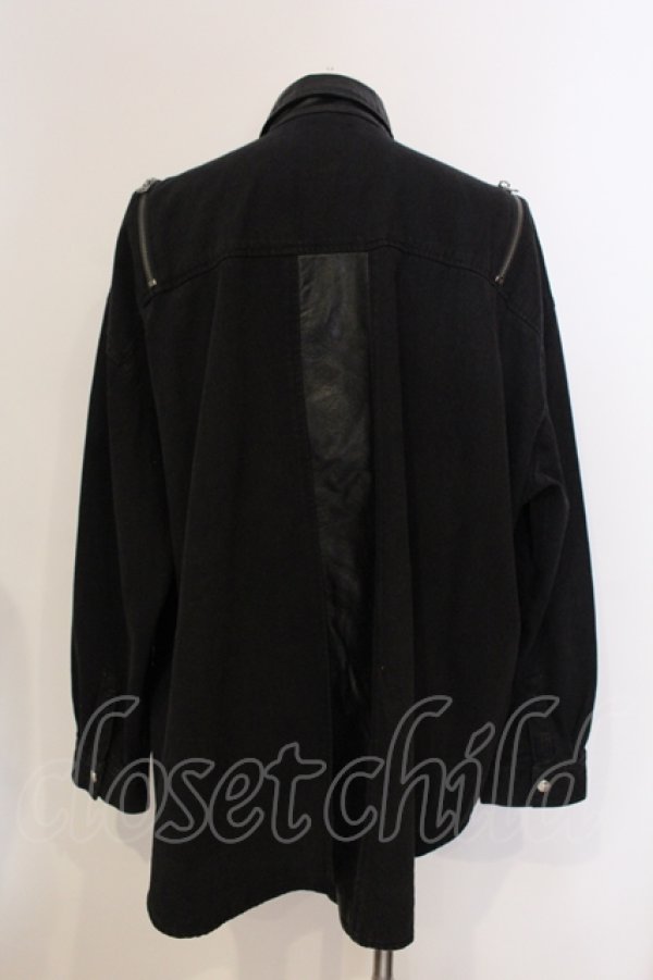画像2: CIVARIZE / 切り替えドッキングデニムシャツジャケット F ブラック O-25-05-25-022-CI-sh-YM-OS (2)