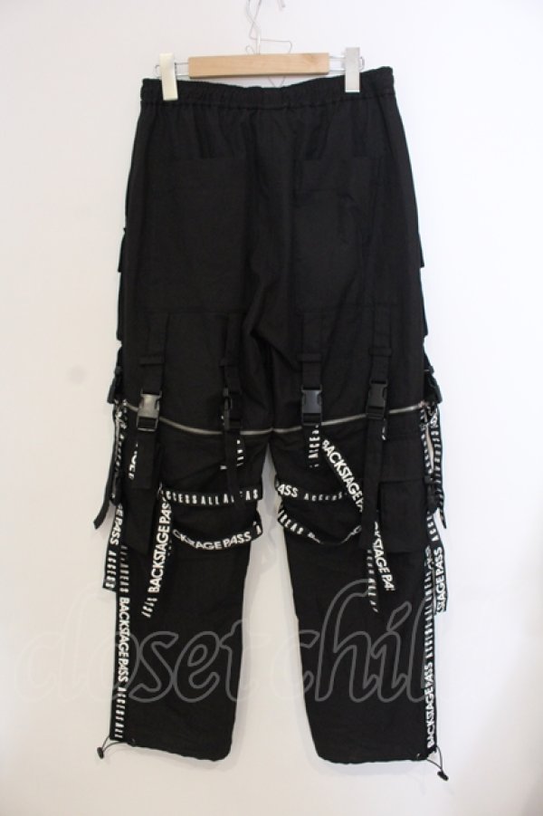 画像2: BACKSTAGE PASS / PARACHUTE PANTS2WAY ワイドパンツ F ブラック O-25-05-25-025-BA-pa-YM-OS (2)