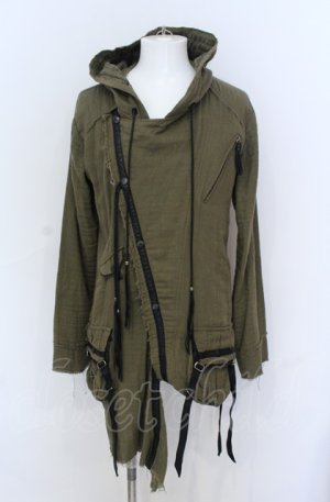 画像: KMRii / Cotton Gauze Riders Hoodie パーカー 2 カーキ O-25-05-31-061-KM-to-YM-OS