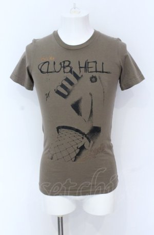 画像: NIGHT KILLER INC / CLUB HELL Tシャツ S カーキ O-25-05-31-011-NI-ts-YM-OS