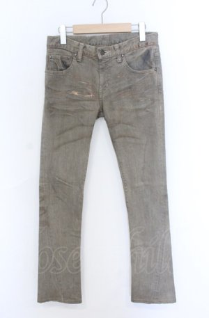 画像: TORNADO MART / ドロップペイントホイル加工ストレッチデニムパンツ S アース（ライトブラウン系） O-25-05-31-084-TO-pa-YM-OS