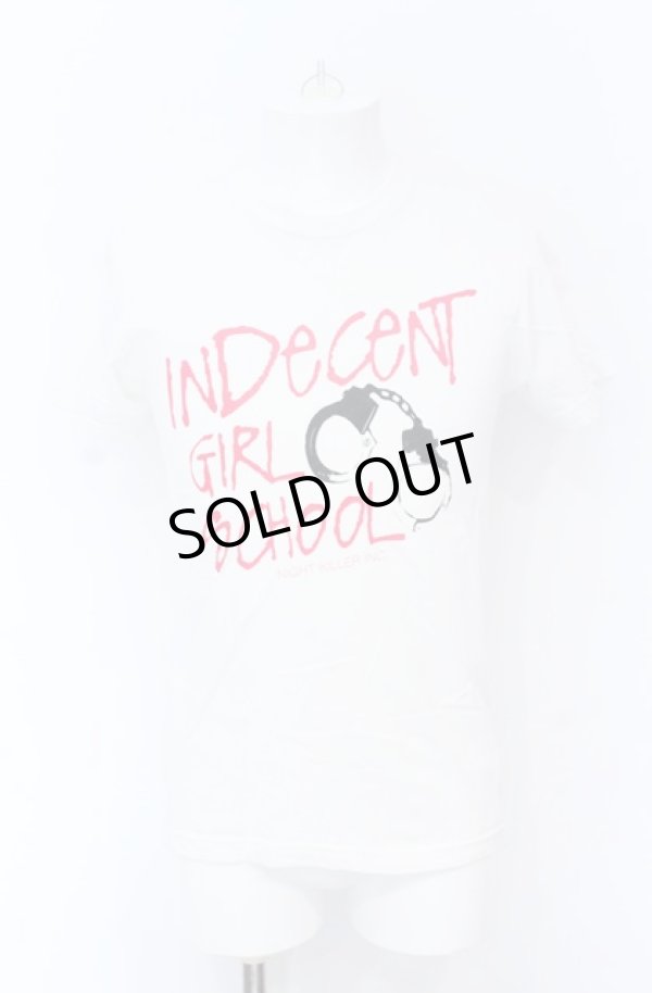 画像1: NIGHT KILLER INC / INDECENT GIRL SCHOOL Tシャツ S ホワイト O-25-05-31-020-NI-ts-YM-ZT333 (1)