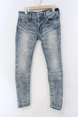 画像: VANQUISH / ソリッドウォッシュクロップドストレッチスキニーデニムパンツ 28 ライトインディゴ O-25-06-03-021-VA-pa-YM-ZT332
