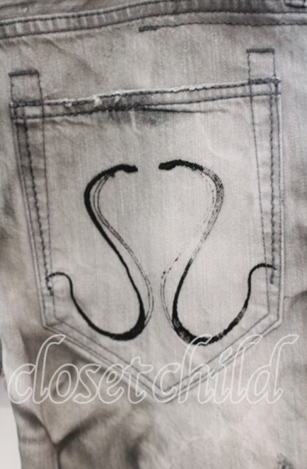 画像3: CIVARIZE / デストロイブリーチアシンメトリーブーツカットデニムパンツ 42 グレー O-25-08-24-031-CI-pa-YM-OS (3)