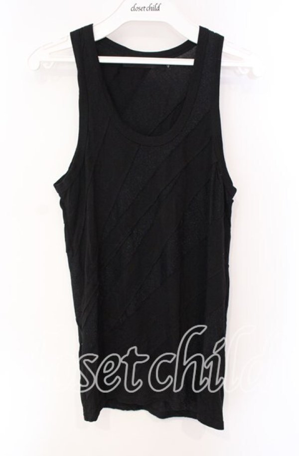 画像1: CIVARIZE / カッティングパッチワークグリッタータンクトップ 44 ブラック O-25-08-24-021-CI-to-YM-OS (1)