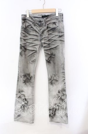 画像: CIVARIZE / デストロイブリーチアシンメトリーブーツカットデニムパンツ 42 グレー O-25-08-24-031-CI-pa-YM-OS