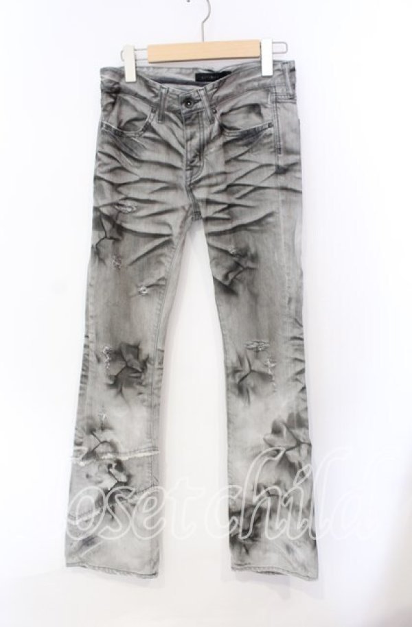 画像1: CIVARIZE / デストロイブリーチアシンメトリーブーツカットデニムパンツ 42 グレー O-25-08-24-031-CI-pa-YM-OS (1)