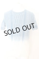 画像: GOSTAR DE FUGA / グラデーションニットTシャツ 44 ブルーｘホワイト O-25-09-04-018-GO-to-YM-OS