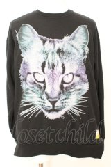 画像: backside of tokyo / CAT プリントパーカー M ブラック O-25-09-04-024-ba-to-YM-OS