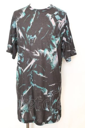 画像: NO ID. BLACK / アイスバーグプリントロングBIG Tシャツ ONE グリーンｘブラック O-25-09-16-047-NO-ts-YM-OS