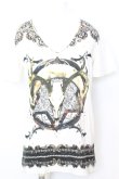 画像1: NO ID. / サタニックプリントVネック Tシャツ 1 ホワイト O-25-09-16-049-NO-ts-YM-OS (1)
