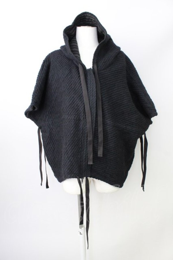 画像1: A.F ARTEFACT / ジャケット.OVERSIZED HOODIE BLOUSON / REVERSIBLE-WOOL 1 ブラック T-24-01-29-008-A.-ja-YM-ZT453 (1)