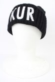 画像1: 【セール】MARDIGRAS(SADS清春) / キャップ.KUR刺繍ニット  ブラック T-24-03-11-014-MA-za-YM-ZT205 (1)