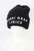 画像1: MARDIGRAS(SADS清春) / キャップ.LYRICS刺繍ニット  ブラック T-24-03-11-016-MA-za-YM-ZT205 (1)