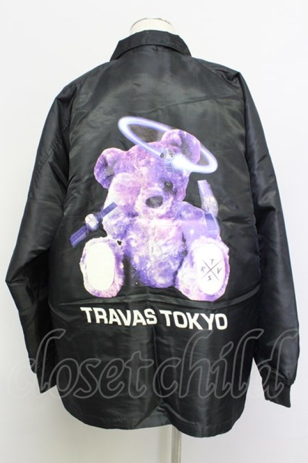 画像2: TRAVAS TOKYO / ジャケット.Satellite bear Coaches Jacket F ブラック T-24-04-10-010-TR-ja-YM-ZT-M103 (2)