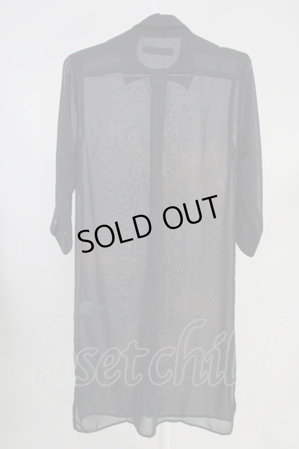 画像2: CIVARIZE / 透けシフォンフラワーロングシャツ’20SS 44 ブラック T-24-05-15-023-CI-sh-YM-ZT (2)