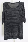 画像2: Moonage Devilment（清春） / ダメージニットTシャツ F ブラック T-24-07-10-049-0-ts-YM-ZT129 (2)