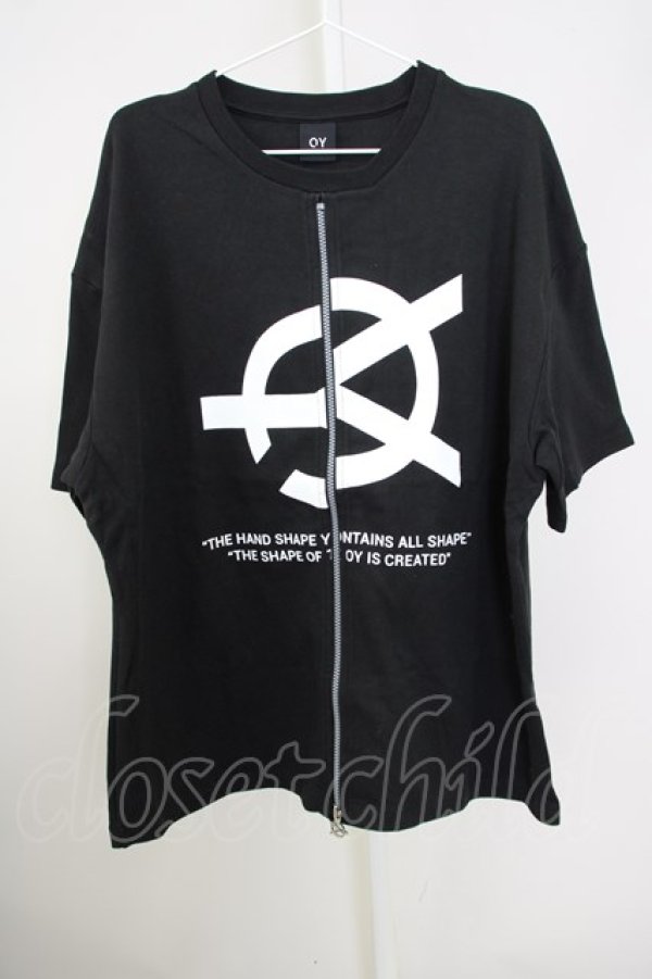 画像1: 【WINTERセール】OY / ジップデザインTシャツ  ブラック T-24-09-11-020-OY-ts-YM-ZT073 (1)