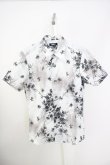 画像1: 【WINTERセール】TORNADO MART / 掠れ花柄半袖シャツ M グレー T-24-09-11-027-TO-sh-YM-ZT075 (1)