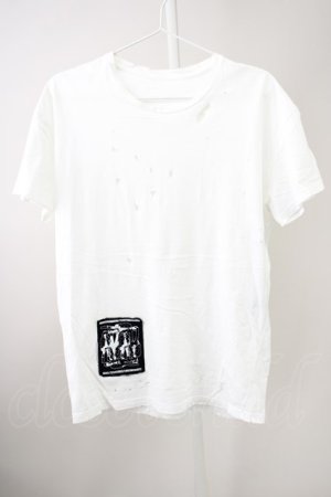 画像: 【WINTERセール】DIET BUTCHER SLIM SKIN / ダメージパッチTシャツ  ホワイト T-24-09-11-008-DI-ts-YM-ZT061