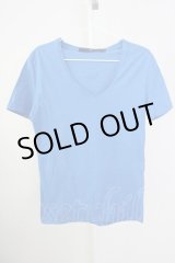 画像: 【WINTERセール】NO ID. / Tシャツ.Vネック 1 ブルー T-24-09-13-016-NO-ts-IG-ZT165