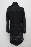 画像2: 【WINTERセール】CIVARIZE / Zork ライダースデザイントレンチコート 44 ブラック T-24-10-16-014-CI-ou-YM-ZT-M122 (2)