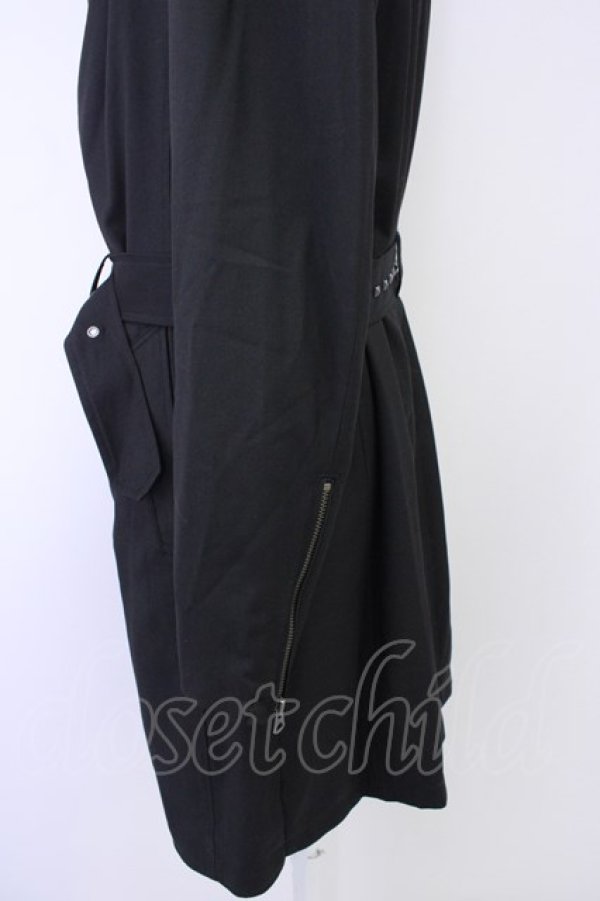 CIVARIZE / 二重襟ドレープロングコート 46 ブラック T-24-11-08