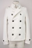 画像1: CIVARIZE / ushスワロフスキー付きナポレオンカラーメルトンPコート 44 ホワイト T-24-12-06-002-CI-ou-YM-ZT-M111 (1)