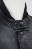 画像4: AKM / ゴートレザースタンドネックブルゾン M ブラック T-25-02-13-008-AK-ja-YM-ZT-ML014 (4)