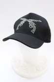 未使用に近い　roar モザイクスワロ　キャップ roar / スワロフスキークロスガンキャップ 1 ブラック T-25-06