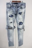 画像1: CIVARIZE / ベルトデザイン膝ZIPスキニーデニムパンツ 44 インディゴ T-25-06-27-025-CI-pa-YM-ZT140 (1)