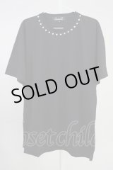 画像: CavariA / スタッズ襟BIG Tシャツ 46 ブラック T-25-06-28-003-Ca-ts-YM-ZT205