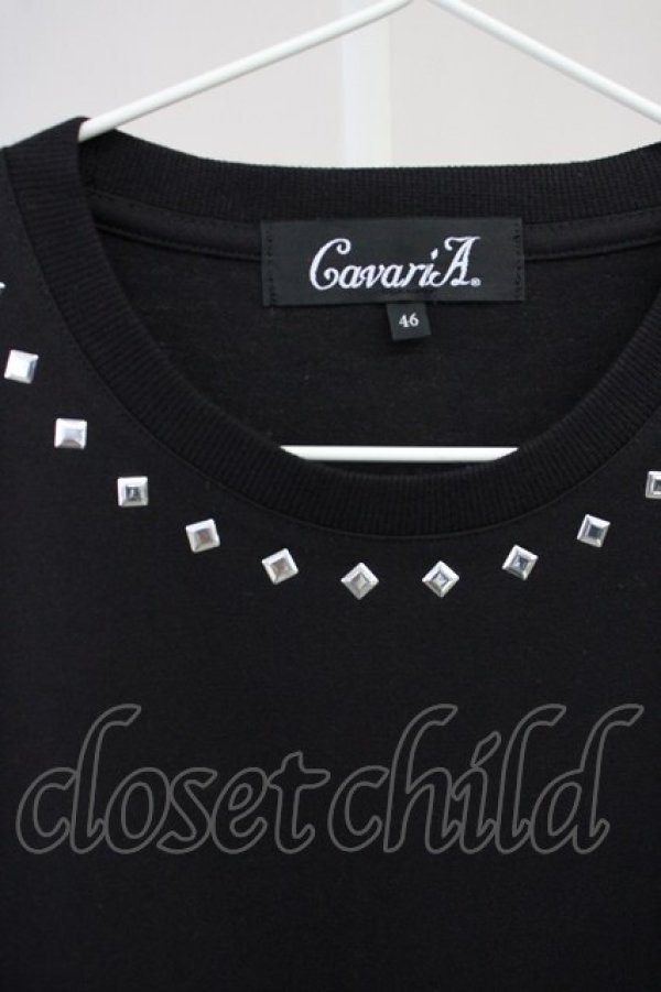 画像3: CavariA / スタッズ襟BIG Tシャツ 46 ブラック T-25-06-28-003-Ca-ts-YM-ZT (3)