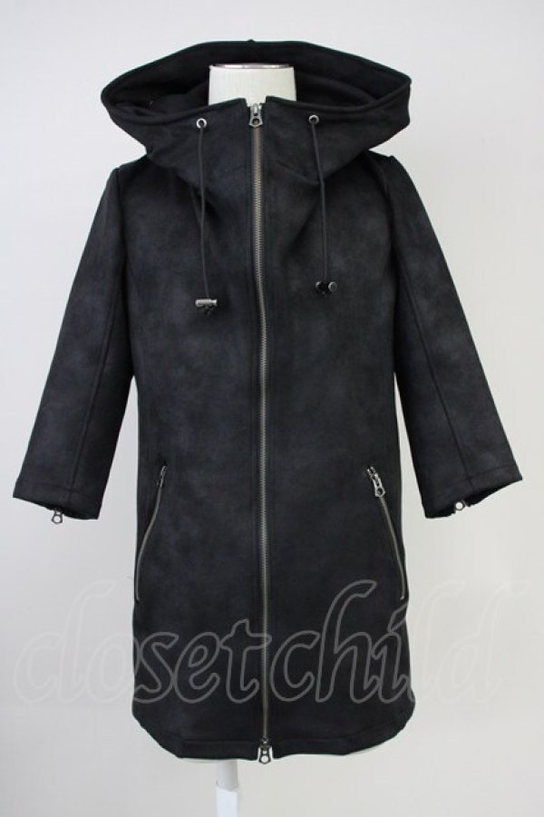 画像1: CIVARIZE / Damn 5分袖コーティングパーカー 44 ブラック T-25-06-28-011-CI-to-YM-ZT (1)