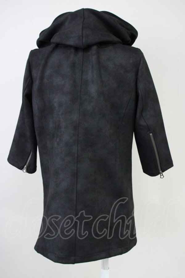 画像2: CIVARIZE / Damn 5分袖コーティングパーカー 44 ブラック T-25-06-28-011-CI-to-YM-ZT (2)