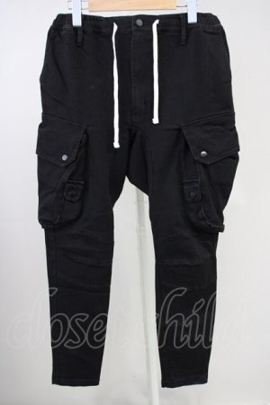 画像: CavariA / ストレッチカーゴパンツ L ブラック T-25-06-28-014-Ca-pa-YM-ZT261