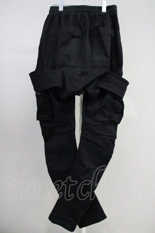 画像2: A.F ARTEFACT / Denim Coating Cargo Sarouel Skinnyパンツ 2 ブラック T-25-06-28-015-A.-pa-YM-ZT (2)
