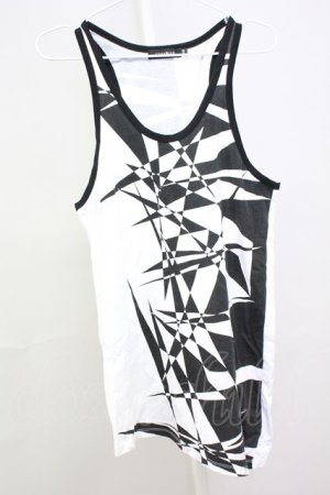 画像: CIVARIZE / Thwartアシンメトリージオメトリック総柄タンクトップ 46 ブラックｘホワイト T-25-07-25-001-CI-to-YM-ZT