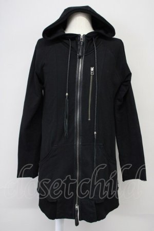 画像: KMRii / Pocket Leather Piping Hoodie　パーカー 1 ブラック T-25-07-25-023-KM-to-YM-ZT