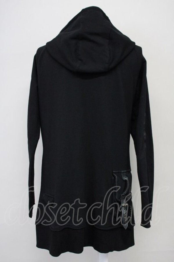 画像2: KMRii / Pocket Leather Piping Hoodie　パーカー 1 ブラック T-25-07-25-023-KM-to-YM-ZT (2)