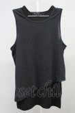 画像1: NO ID. BLACK / アシンメトリーレイヤードタンクトップ ONE ブラックｘブラック T-25-07-30-001-NO-to-YM-ZT (1)