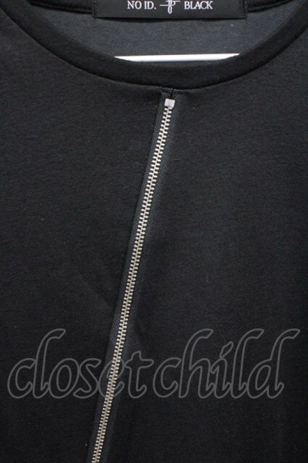 画像3: NO ID. BLACK /  レイヤードスラッシュZIP BIG Tシャツ ONE ブラックｘグレー T-25-07-30-005-NO-to-YM-ZT (3)