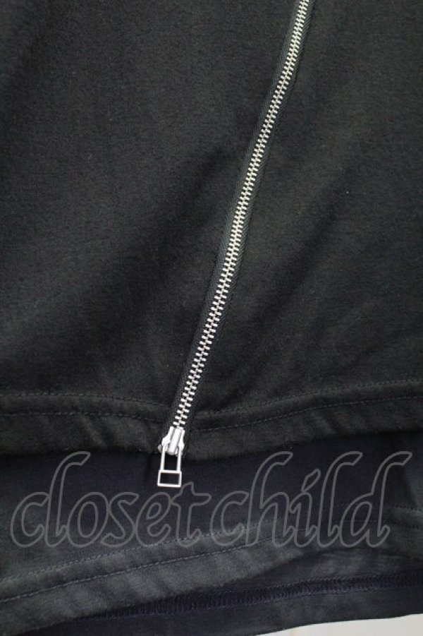 画像5: NO ID. BLACK /  レイヤードスラッシュZIP BIG Tシャツ ONE ブラックｘグレー T-25-07-30-005-NO-to-YM-ZT (5)