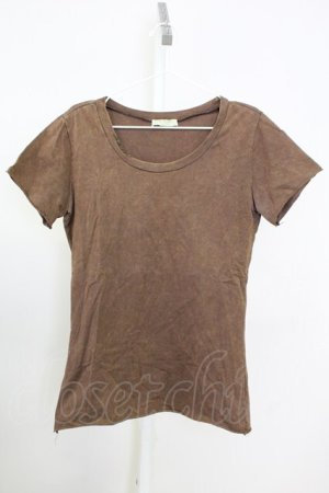 画像: goa / ショットガンダメージピアシング Tシャツ  ブラウン T-25-08-06-015-go-ts-YM-ZT107